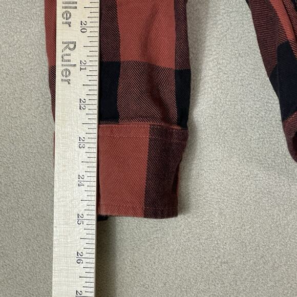Fox‎ Racing Shirt Mens S Red Plaid Flannel Long Sleeve Regular Fit Button Up - Picture 5 of 12